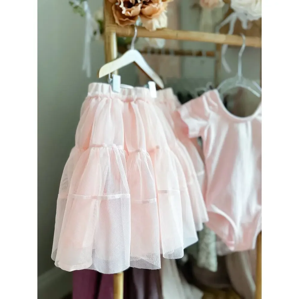 Blush Pink American Apparel Leotard Old Navy Skirt